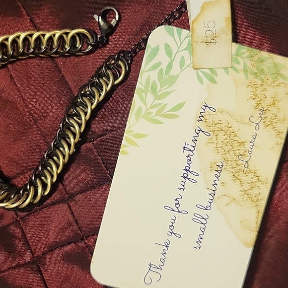 Handmade chainmail bracelet black and silver - Picture 3 of 4